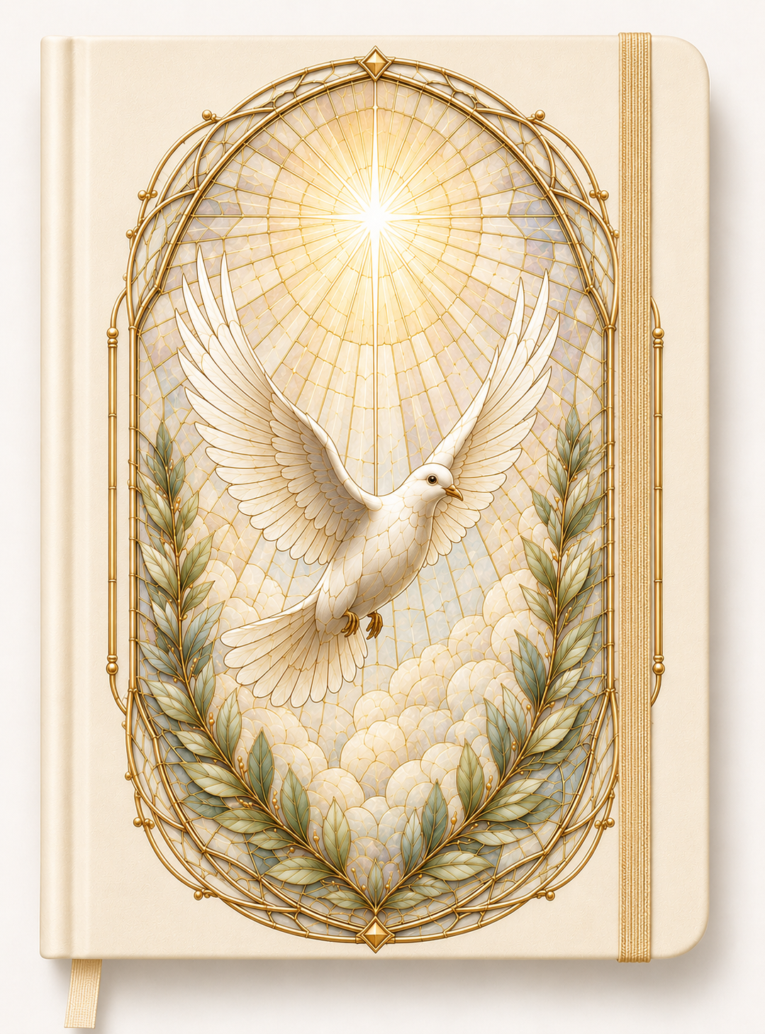 Stained Glass Journal - Dove Ivory Journal
