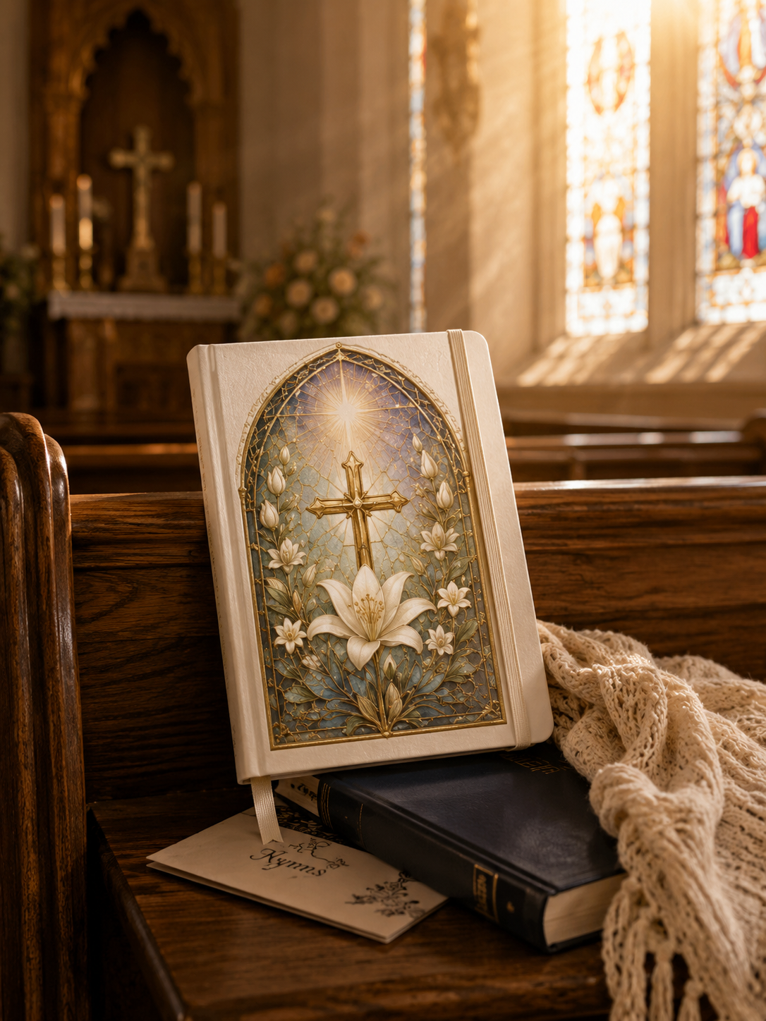 Stained Glass Journal - Cross & Flower